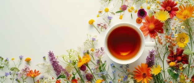 El té de hierbas florales es una delicia