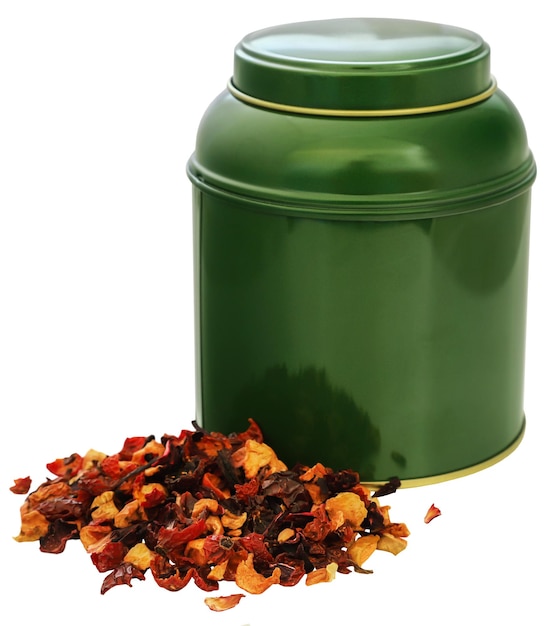 Té de hierbas de roselle rosa mosqueta y manzana