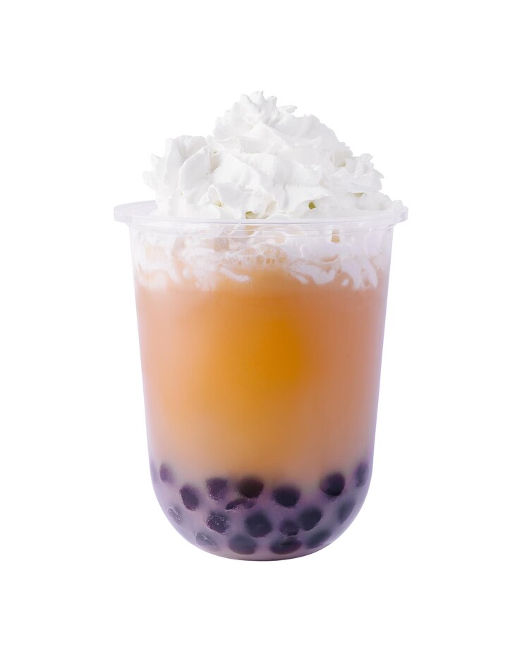Té de leche burbujeante con bolas de tapioca