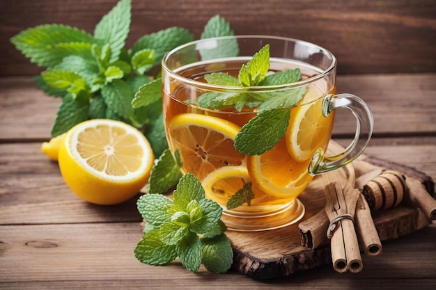 Té de limón con menta fresca