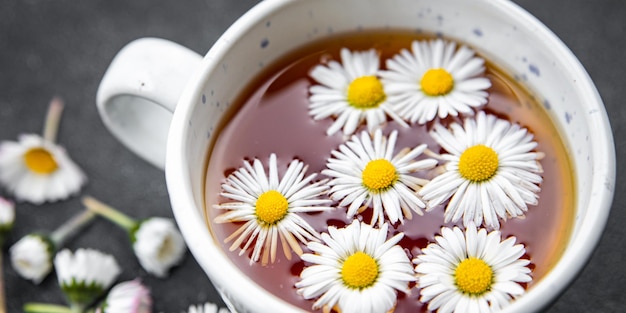 té de manzanilla flor bebida caliente comida saludable comida bocadillo en la mesa espacio de copia fondo de alimentos