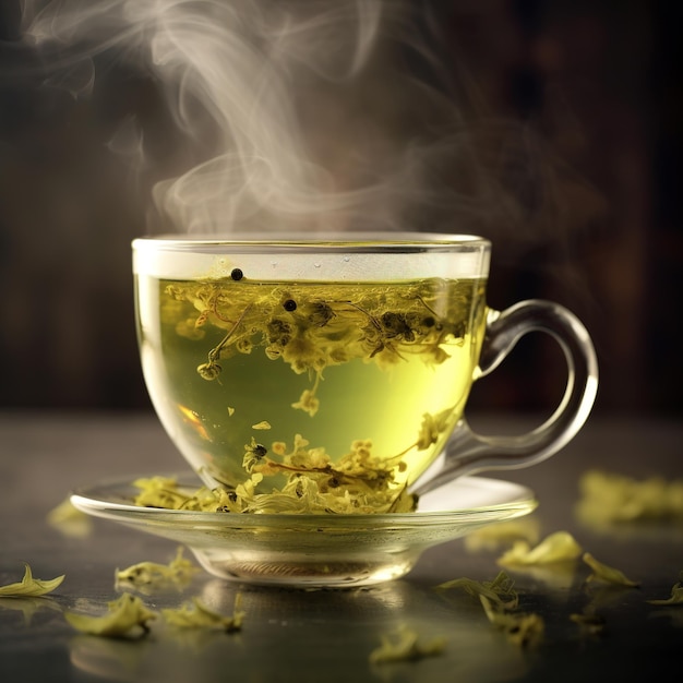 té de manzanilla con flores