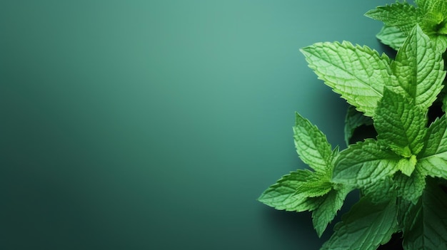 té de menta con espacio para copiar