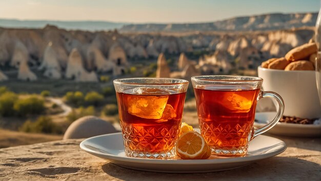 Té de pavo en un vaso