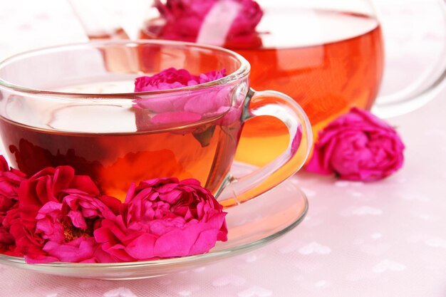 Té de rosas de cerca