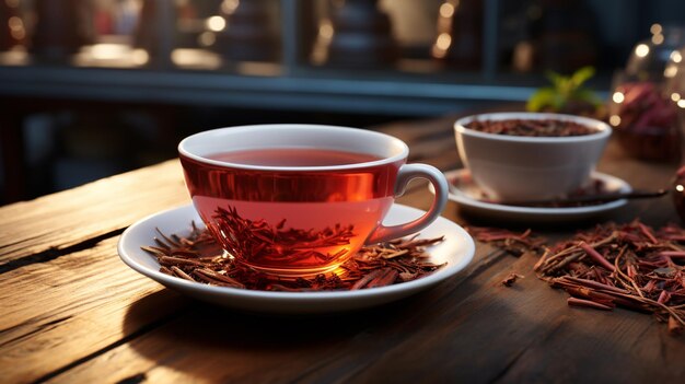 Foto té con una taza de té