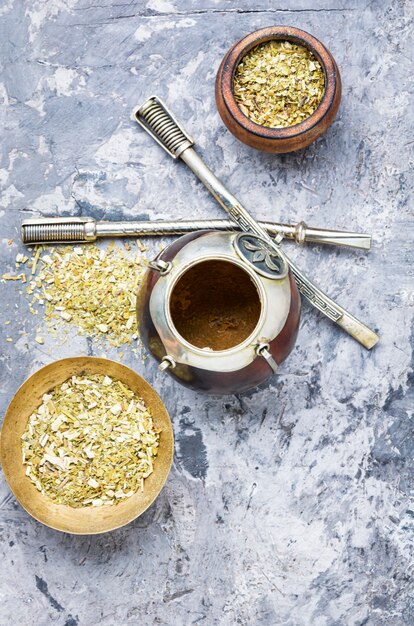 Foto té tradicional de yerba mate