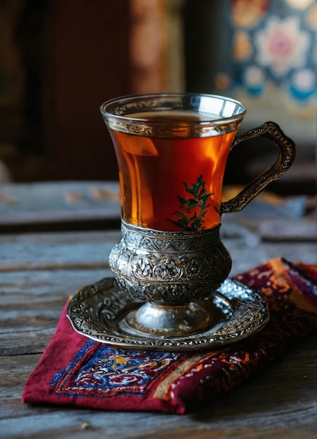 Té en un vaso de armudu