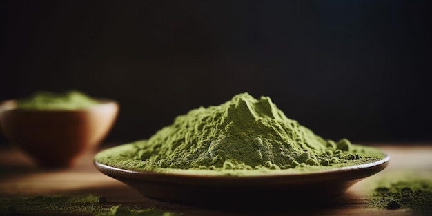 El té verde matcha en polvo