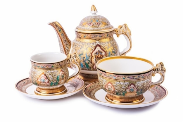 Tea party set oriental Adorno noche Generar Ai