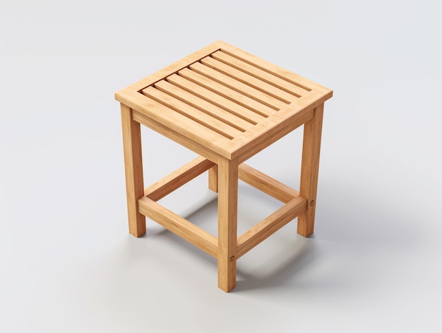 Teak-Tisch 3D-Rendering in hoher Qualität