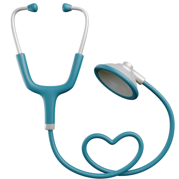 Foto teal-stethoskop mit herzform