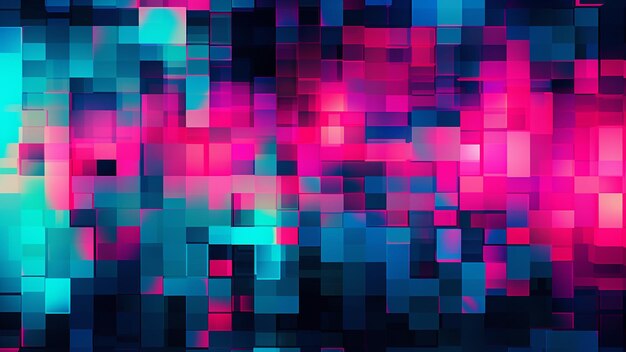 Foto teal und cyber pink pixelation abstraktes muster dieses moderne, lebendige design bringt einen dynamischen und futuristischen touch zu ihren kreativen bemühungen perfekt für hintergründe, tapeten und digitale kunstwerke