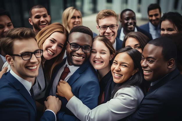 Team-Huddle bei einer Veranstaltung am Arbeitsplatz