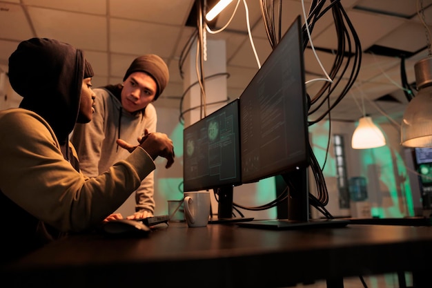 Team von Hackern, das sich mit Spyware und Phishing-Technologie befasst