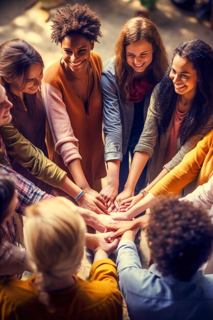 Teamarbeit Konzept Menschen, die sich freundlich an die Hand halten