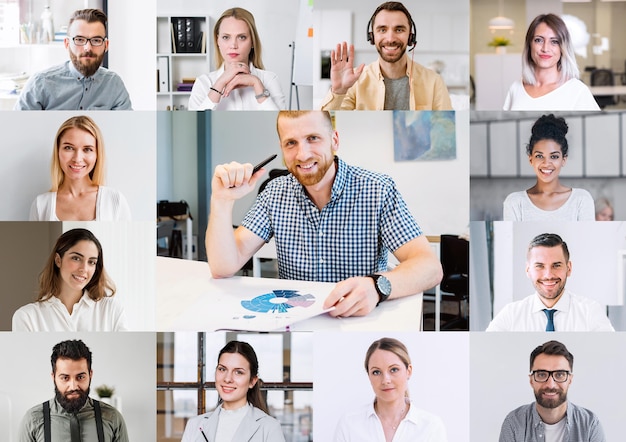 Foto teambesprechung online-telefonkonferenz