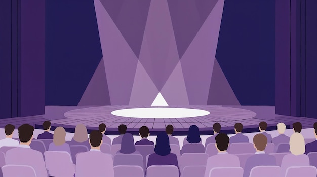 Teatro con audiencia e iluminación