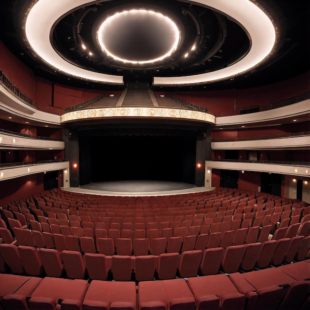 Teatro circular con butacas circulares.