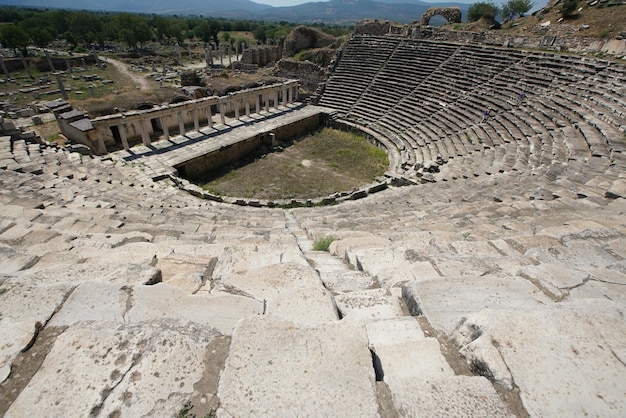 Teatro de la ciudad antigua de Afrodisias en Aydin Turkiye