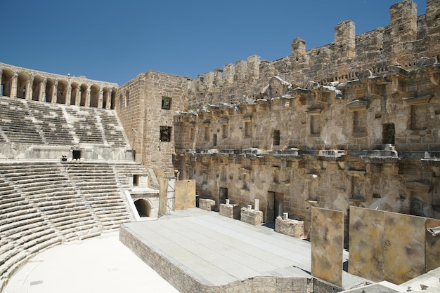 Teatro de la ciudad antigua de Aspendos en Antalya Turkiye