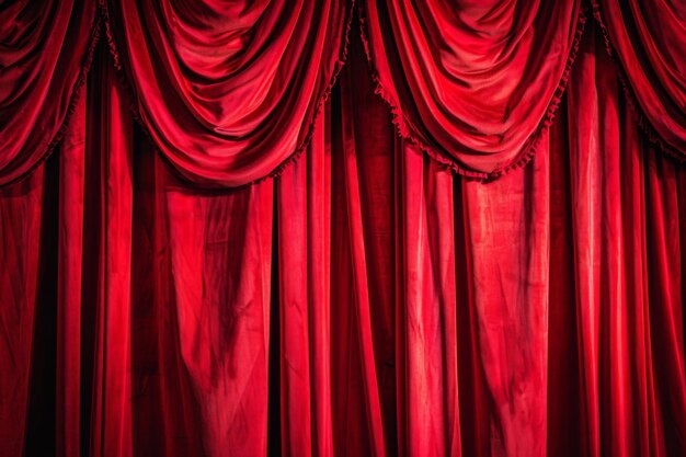 El teatro cobra vida con encantadoras cortinas de terciopelo rojo vibrante
