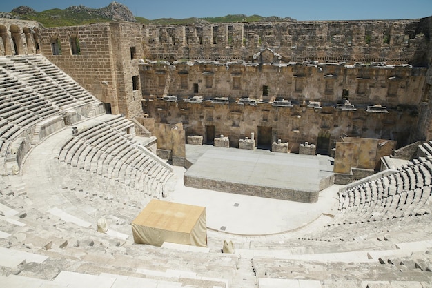 Teatro da cidade antiga de Aspendos em Antalya Turkiye