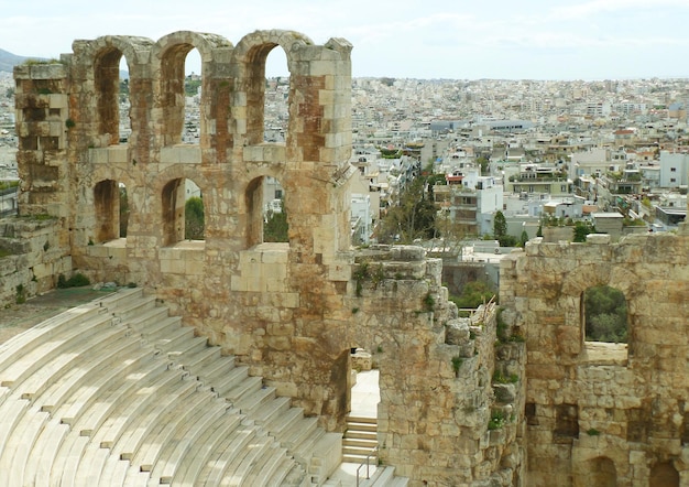 Teatro Odeon de Herodes Ático Localizado na encosta sudoeste da Acrópole de Atenas, Grécia
