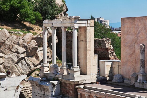 Teatro romano de plovdiv, antigo estádio de filipópolis, bulgária