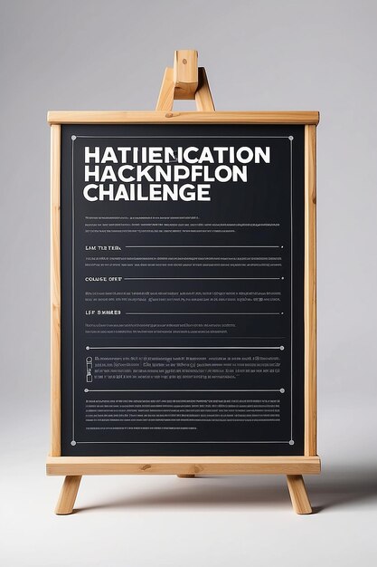 Foto tech hackathon coding challenge rules mockup de señalización con espacio blanco en blanco para colocar su diseño