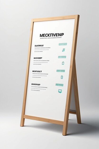 Tech Meetup Event Schedule Signage Mockup mit leerem weißen leeren Raum für die Platzierung Ihres Designs