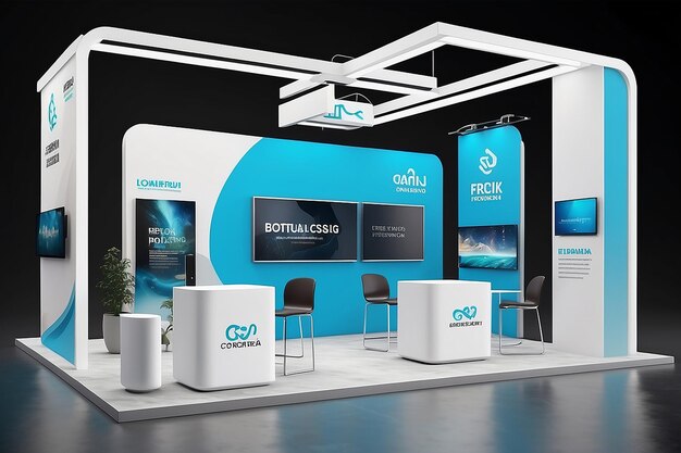 Tech Trade Show Branding Display Stellen Sie das Logo auf den Stand, entwerfen Sie Banner und interaktive Displays