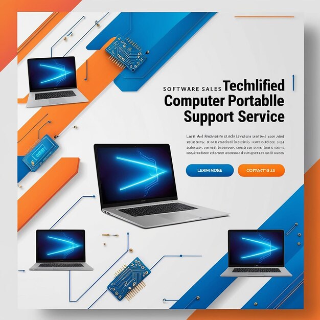 Technified Computer Portable Support Services moderne digitale Broschüre