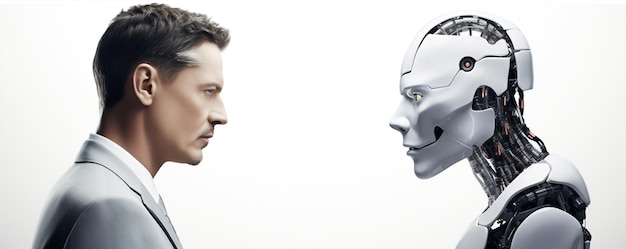 Technik, Wissenschaft, künstliche Roboter, Maschinenarbeit, Technologie, futuristische Menschen, Intelligenz, Android, Geschäft, Cyborg