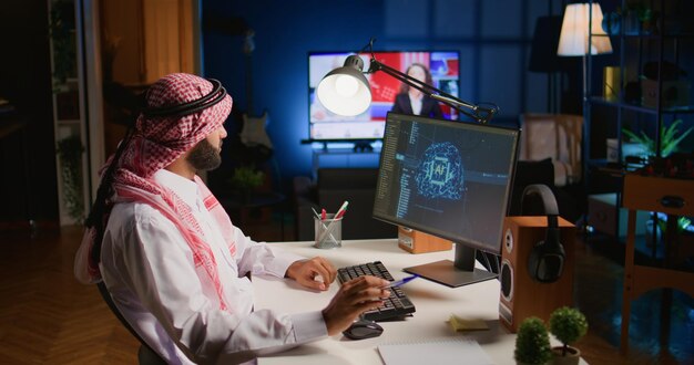 Techniker bei der Aktualisierung von neuronalen Netzwerken
