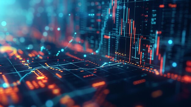 technische Finanzdiagramm über die Technologie abstrakte Hintergrundinformationen