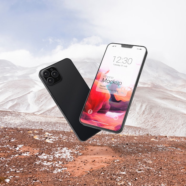 Technisches Gerät mit Naturhintergrund
