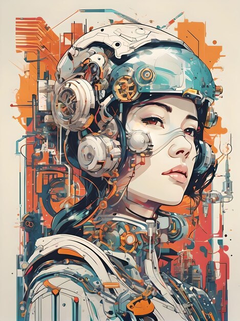 Techno Goddess A arte de uma mulher cyberpunk futurista