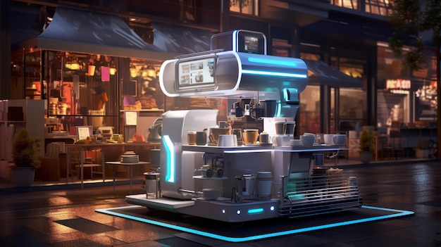 Foto technocoffee extravaganza robotic baristas' urban brews