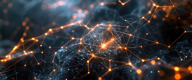 Technologie Abstract Blockchain Fractal Nodes Technologie Abstract Hintergrund