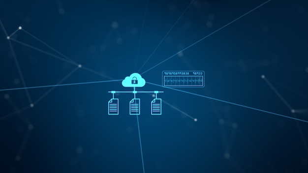 Technologie Netzwerk und Datenverbindung. Sicheres Datennetz und persönliche Informationen.