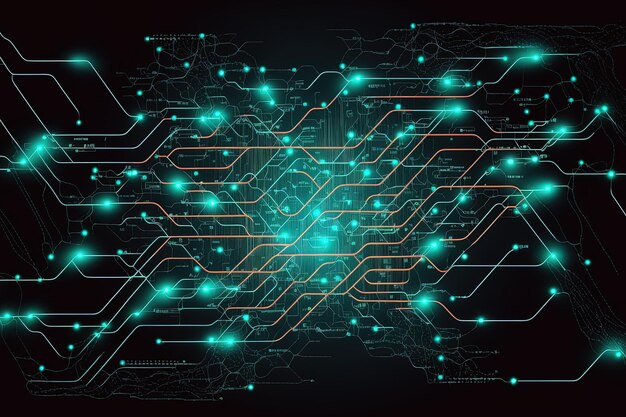 Technologiehintergrund mit abstrakten Stromkreislinien