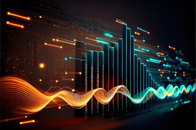 Technologiehintergrund mit Lichtspur Datentechnologie