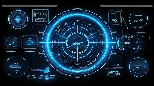 Technologische zukünftige Schnittstelle HUD Cyber Access Platform abstraktes HintergrundvektordesignHudGUI für Spielhintergrunddesign Technologiehintergrund Digitale Daten Generative KI