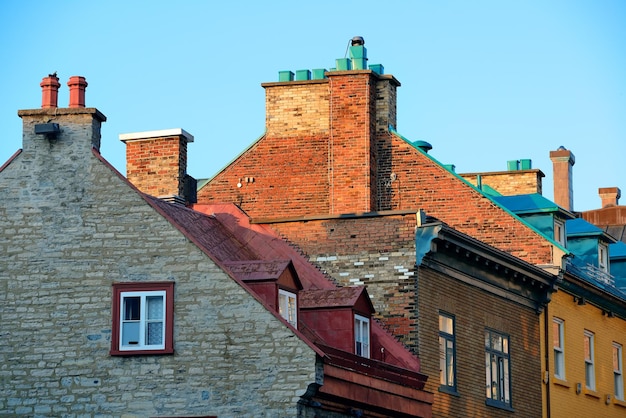 Techo de edificios antiguos en la ciudad de Quebec