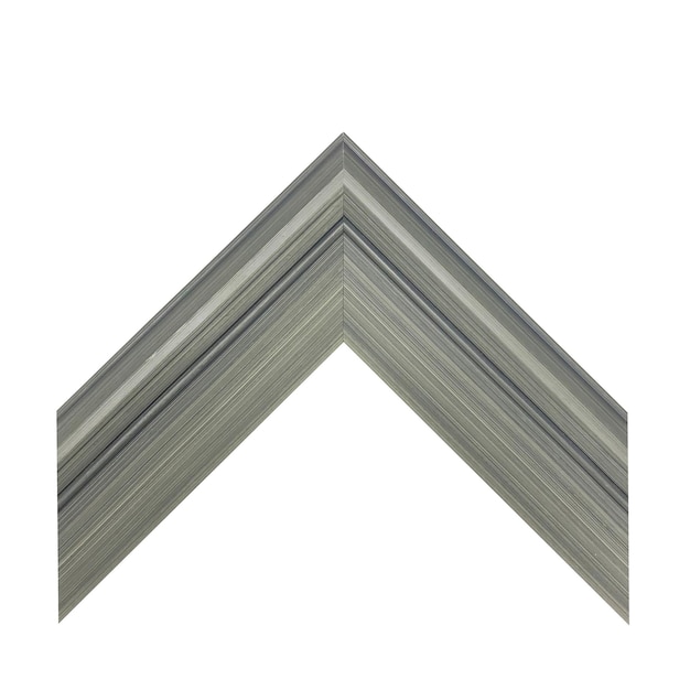 Un techo en forma de flecha gris con un fondo blanco.