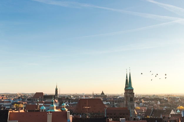 Foto techos de nuremberg, baviera, alemania,