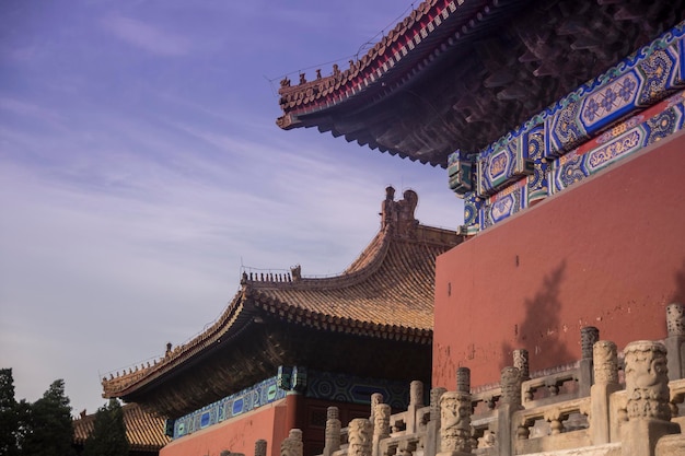 Techos de pagoda en la ciudad prohibida en Beijing China