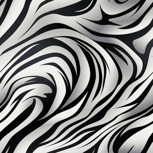 tecido de impressão de zebra com um desenho em preto e branco generativo ai