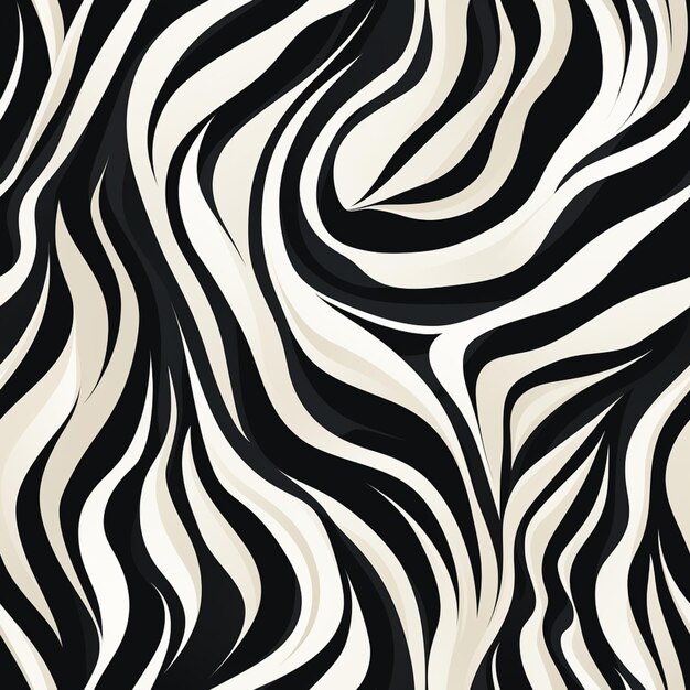 tecido de impressão de zebra com um padrão em preto e branco generativo ai